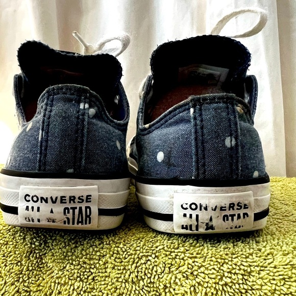 Converse All Star‎ Chuck Taylor Blue W/ White Polka Dots Low Top Youth Sz 2.5 - Picture 4 of 5